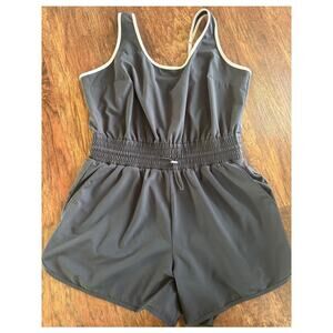 Abercrombie & Fitch Navy Blue Sleeveless Romper Effortless One-Piece Petite L